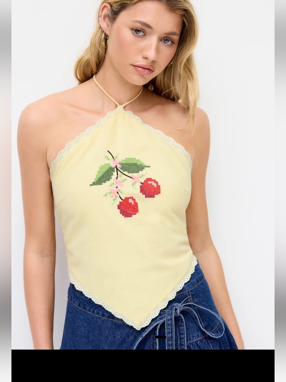 HALTER EMBROIDERY TOP - Picture 7 of 15